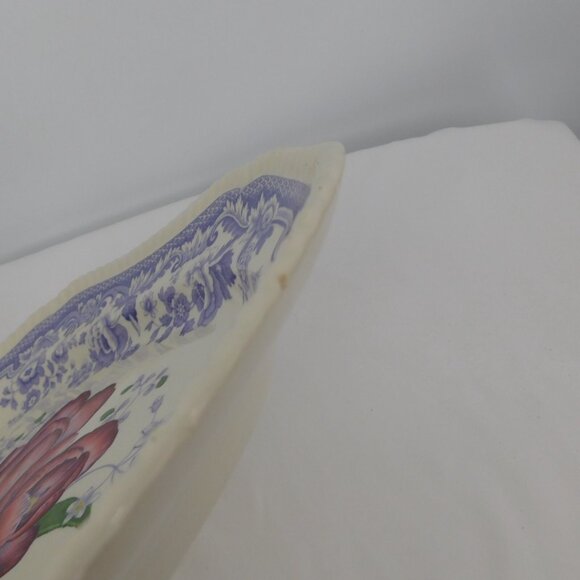 Spode Mayflower Fine China Old Backstamp 15" Oval Serving Platter England VTG - Picture 9 of 11